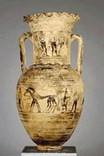Attic Geometric Amphora Late Geometric IIb (ca. 720&endash;700 b.c.)