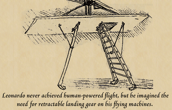 Leonardo's Retractable Landing Gear Sketch