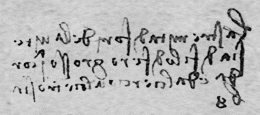 Sample of Leonardo's Handwriting