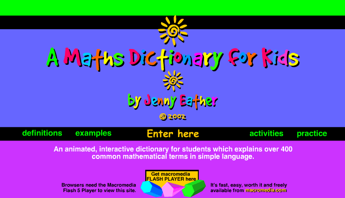Welcome to A Maths Dictionary for Kids by Jenny Eather