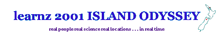 Island Odyssey with field trip locations marked on NZ map